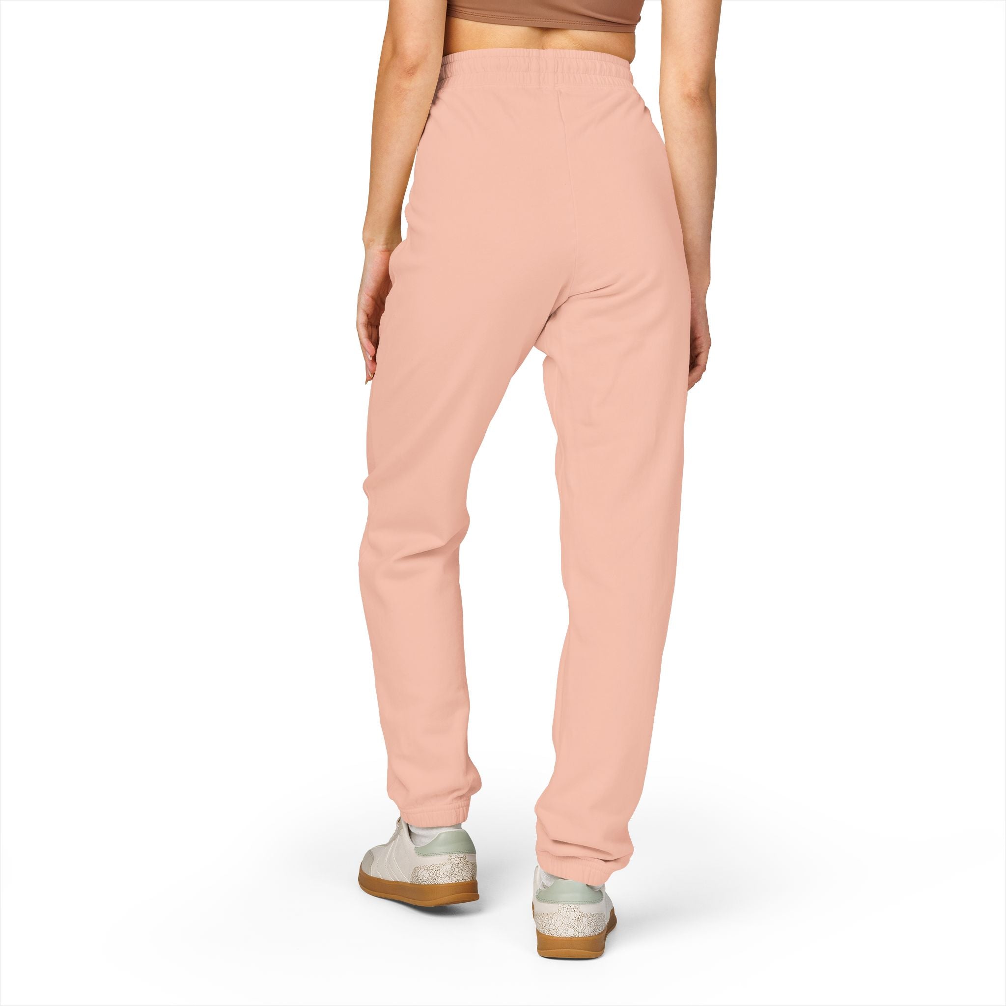 Blush Pink Garment-Dyed Fleece Sweatpants – Relaxed Unisex Joggers
