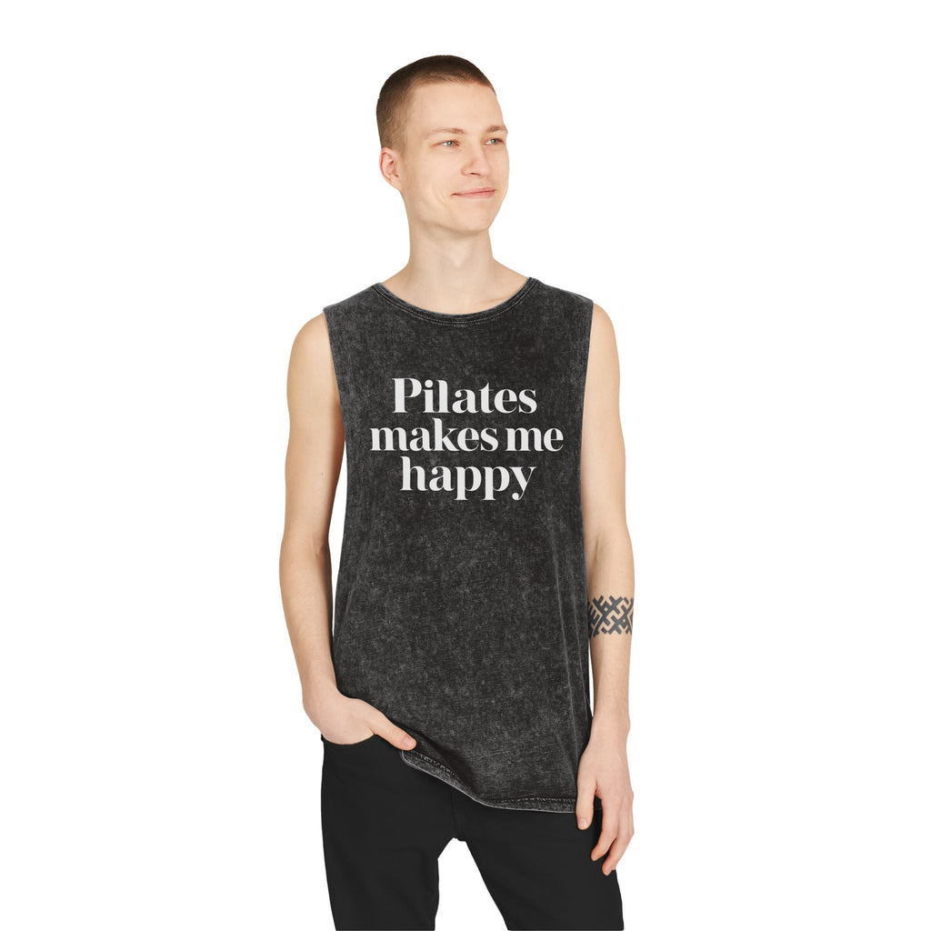 Pilates Health Club Stonewash Tank — Vintage Fitness Tank Top