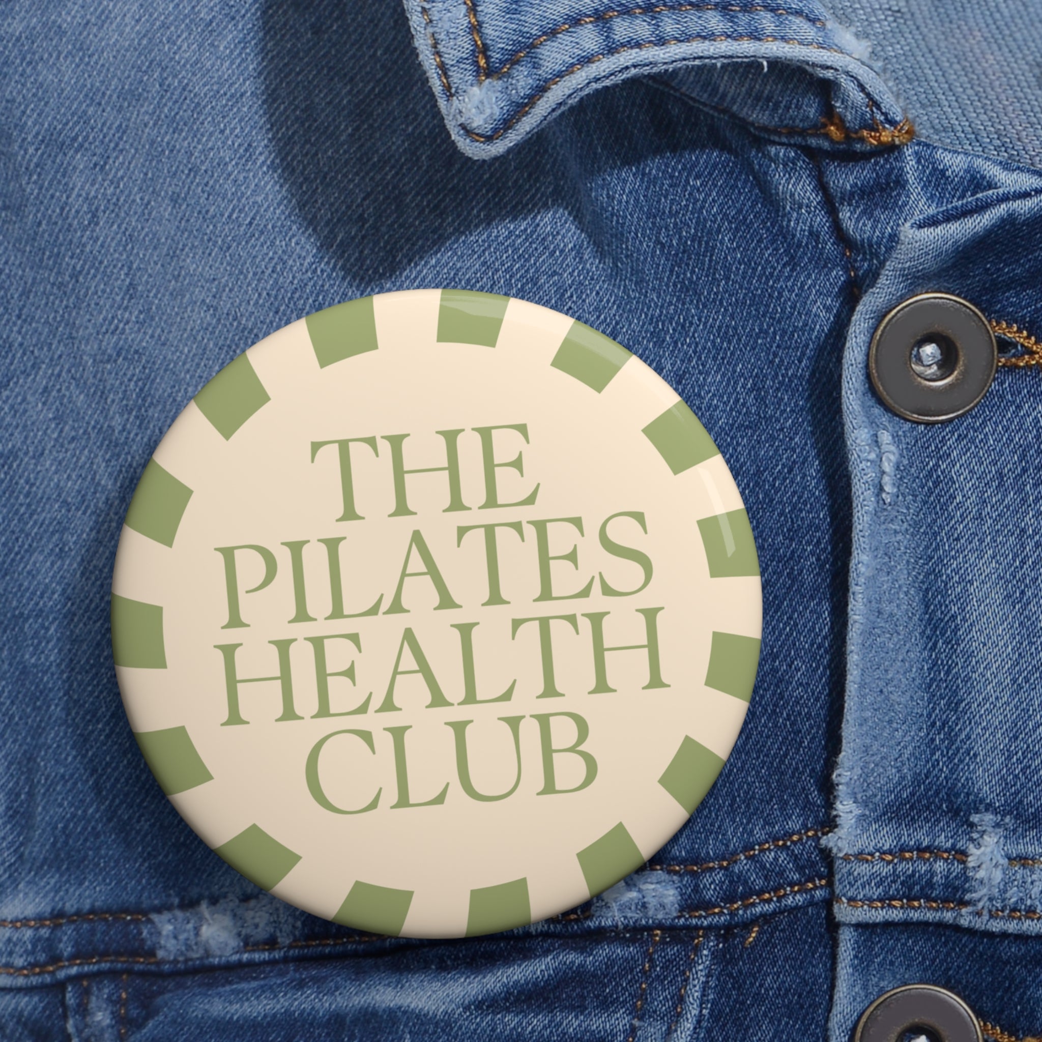 Pilates Health Club Button Pin — Custom Wellness Lapel Pin