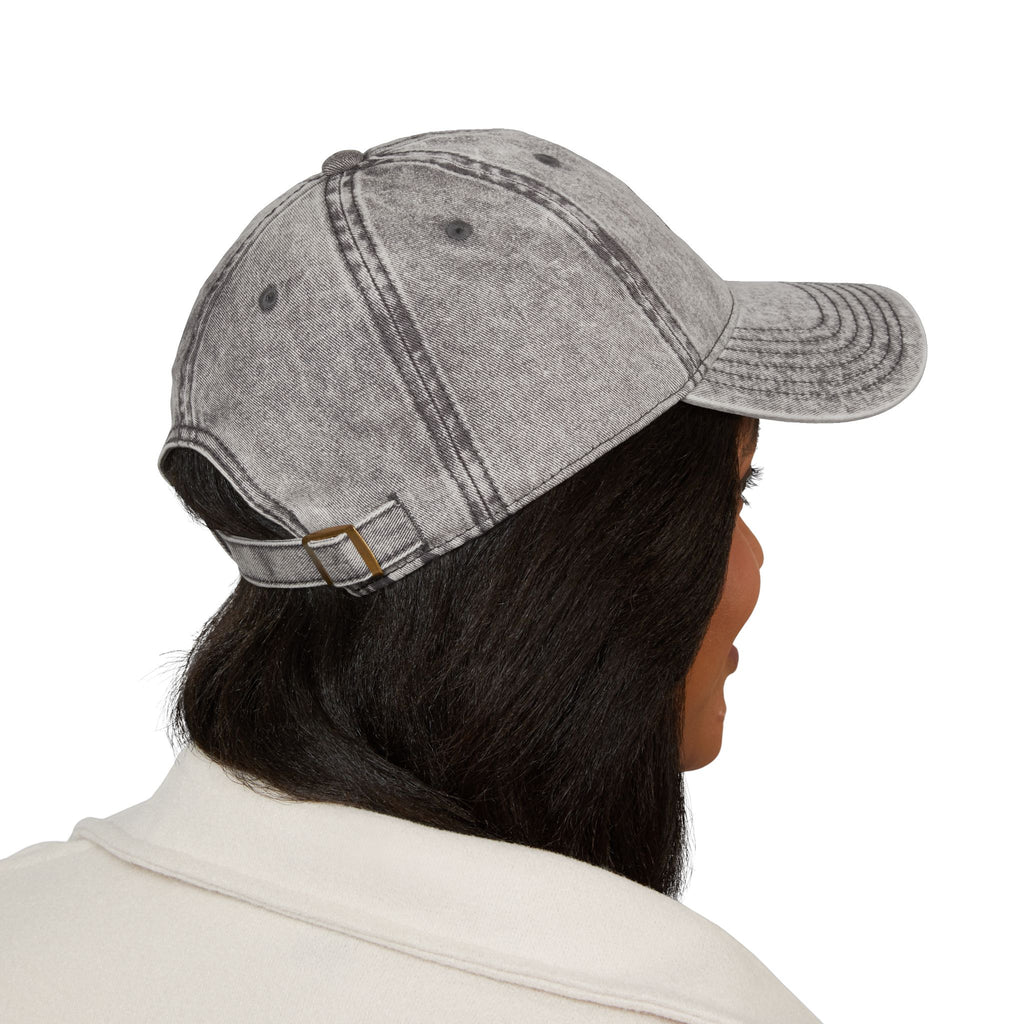 Pilates Vintage Embroidered Cap — Washed Grey Baseball Hat