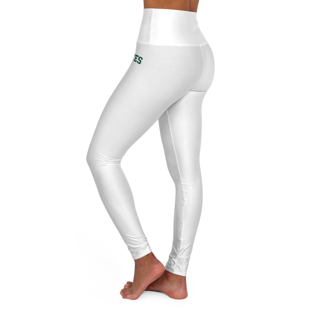 Pilates High-Waist Yoga Leggings — White AOP Activewear