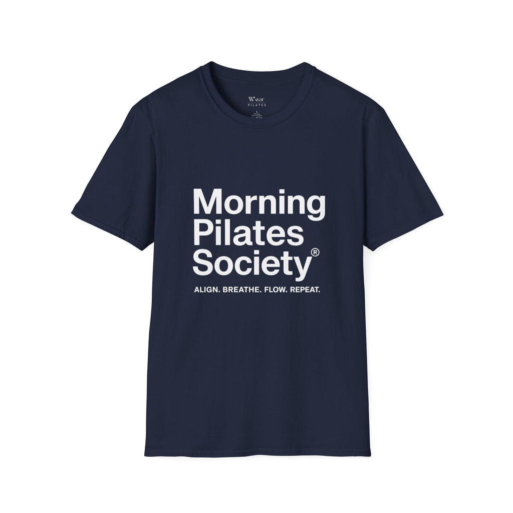 Morning Pilates Society T-Shirt — Align. Breathe. Flow. Repeat. — Women's & Men's Pilates Tee