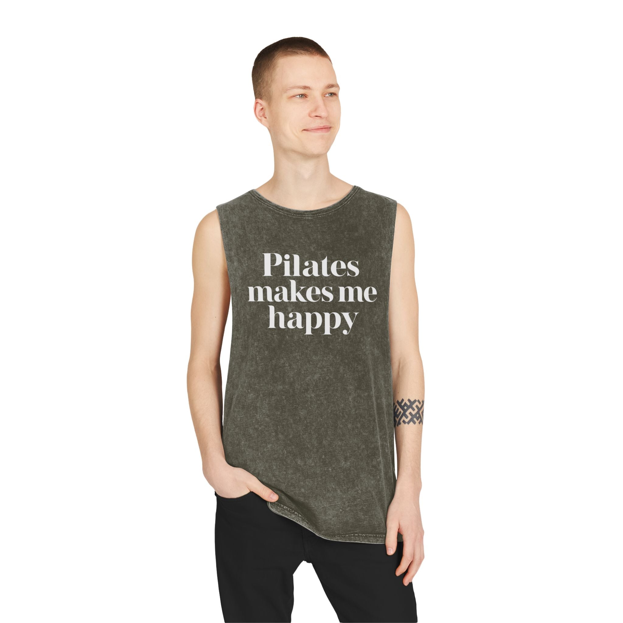 Pilates Health Club Stonewash Tank — Vintage Fitness Tank Top