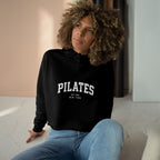 Pilates Cropped Hoodie — 'Pilates' Varsity Logo Crop Top for Fitness & Leisure