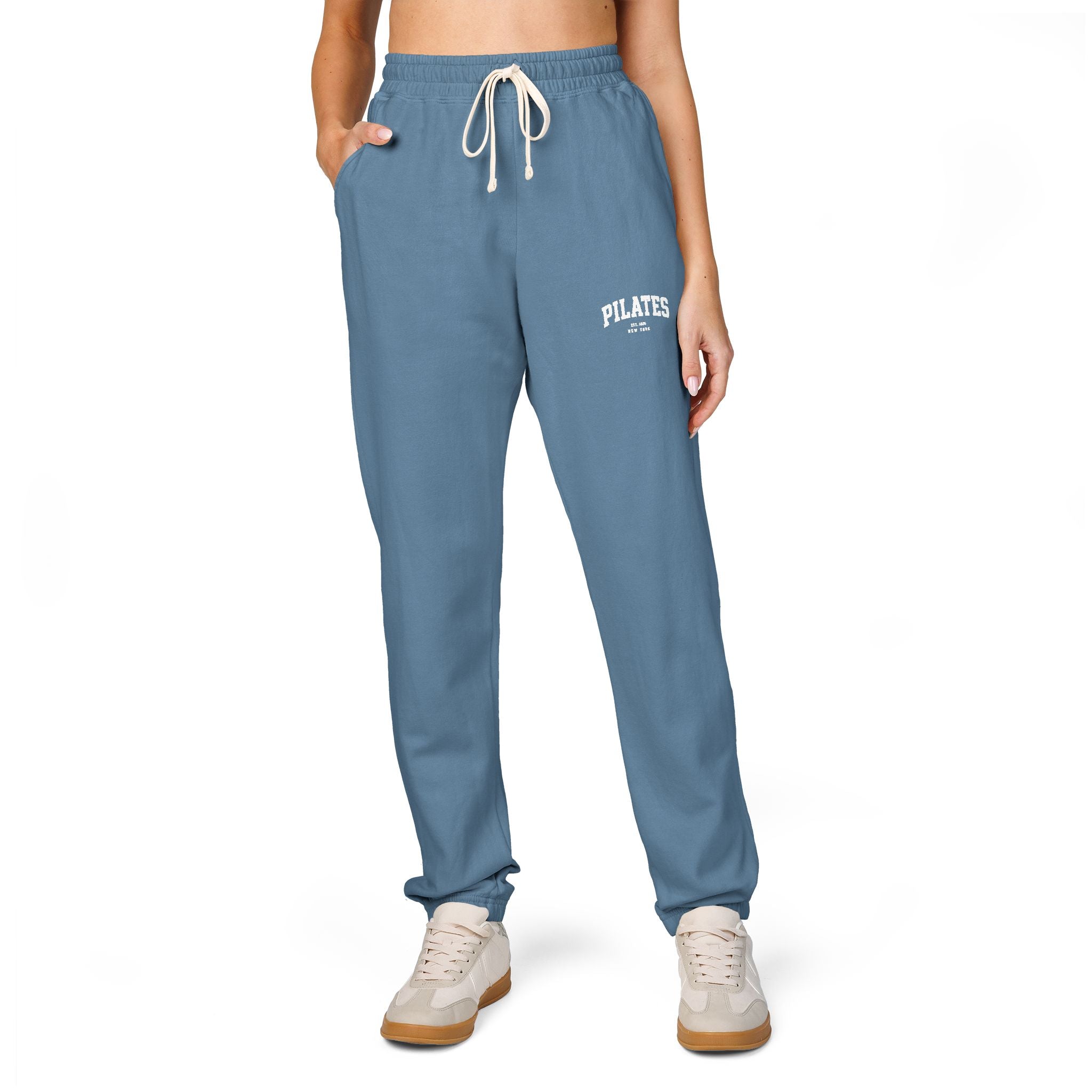 Blush Pink Garment-Dyed Fleece Sweatpants – Relaxed Unisex Joggers
