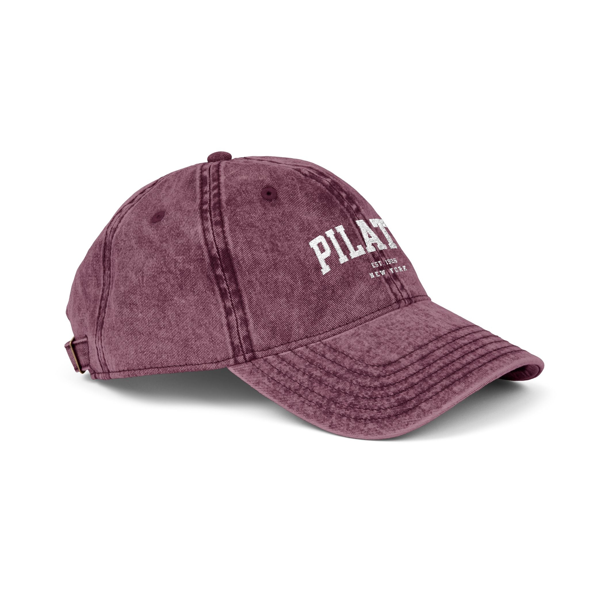 Pilates Vintage Embroidered Cap — Washed Grey Baseball Hat