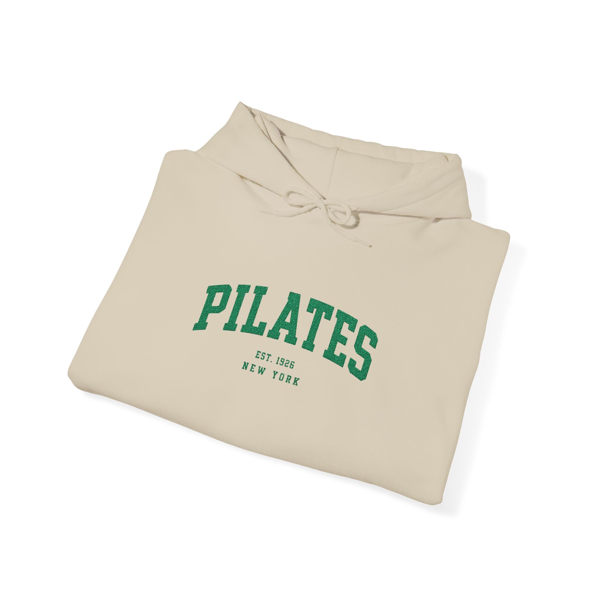 Pilates Hoodie - Vintage Green 'Pilates' Athletic Pullover