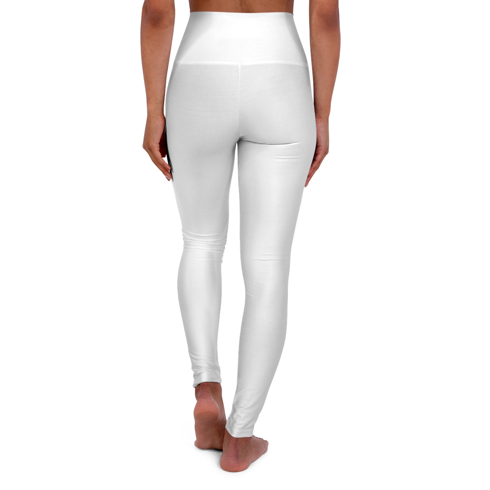 Pilates High-Waist Yoga Leggings — White AOP Activewear