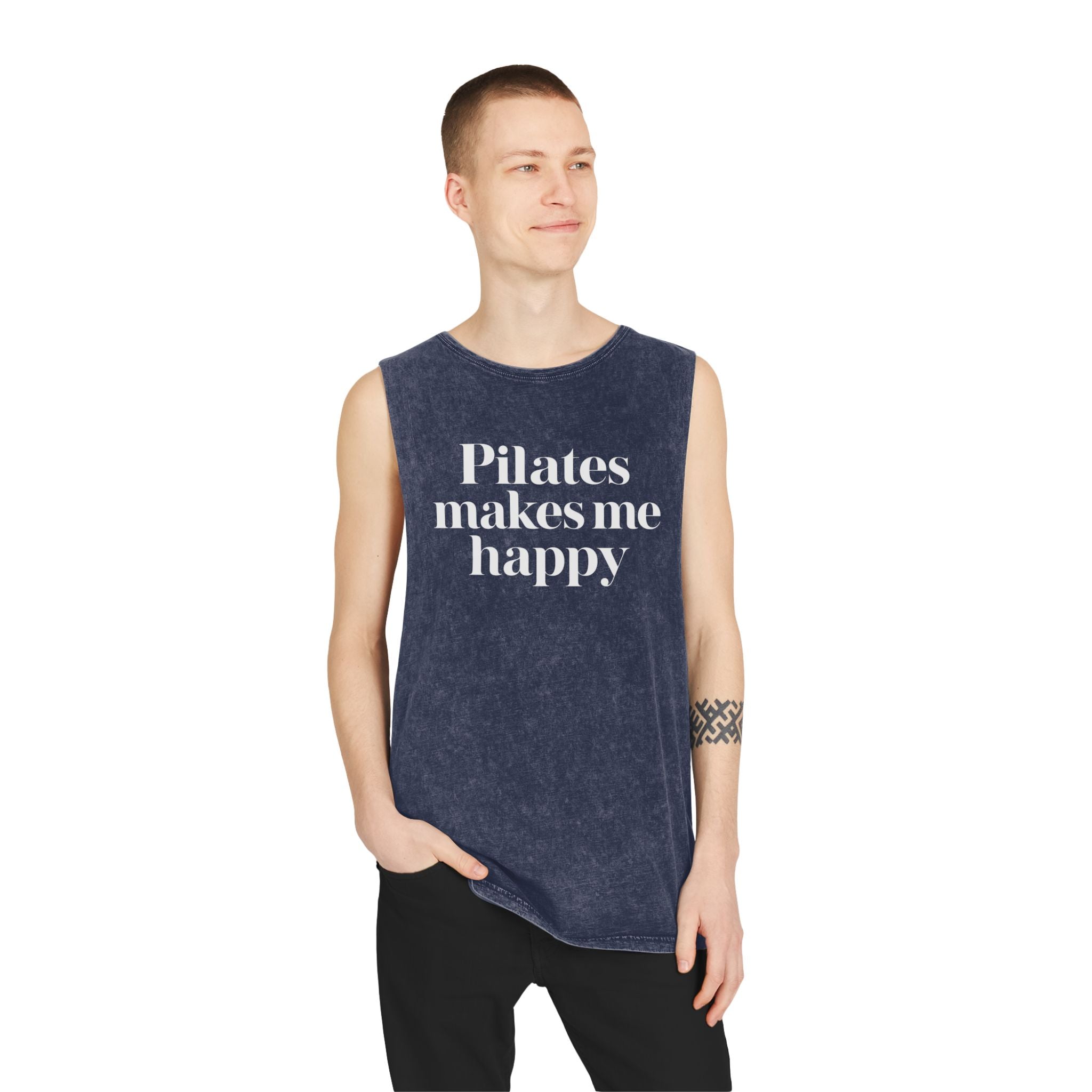 Pilates Health Club Stonewash Tank — Vintage Fitness Tank Top