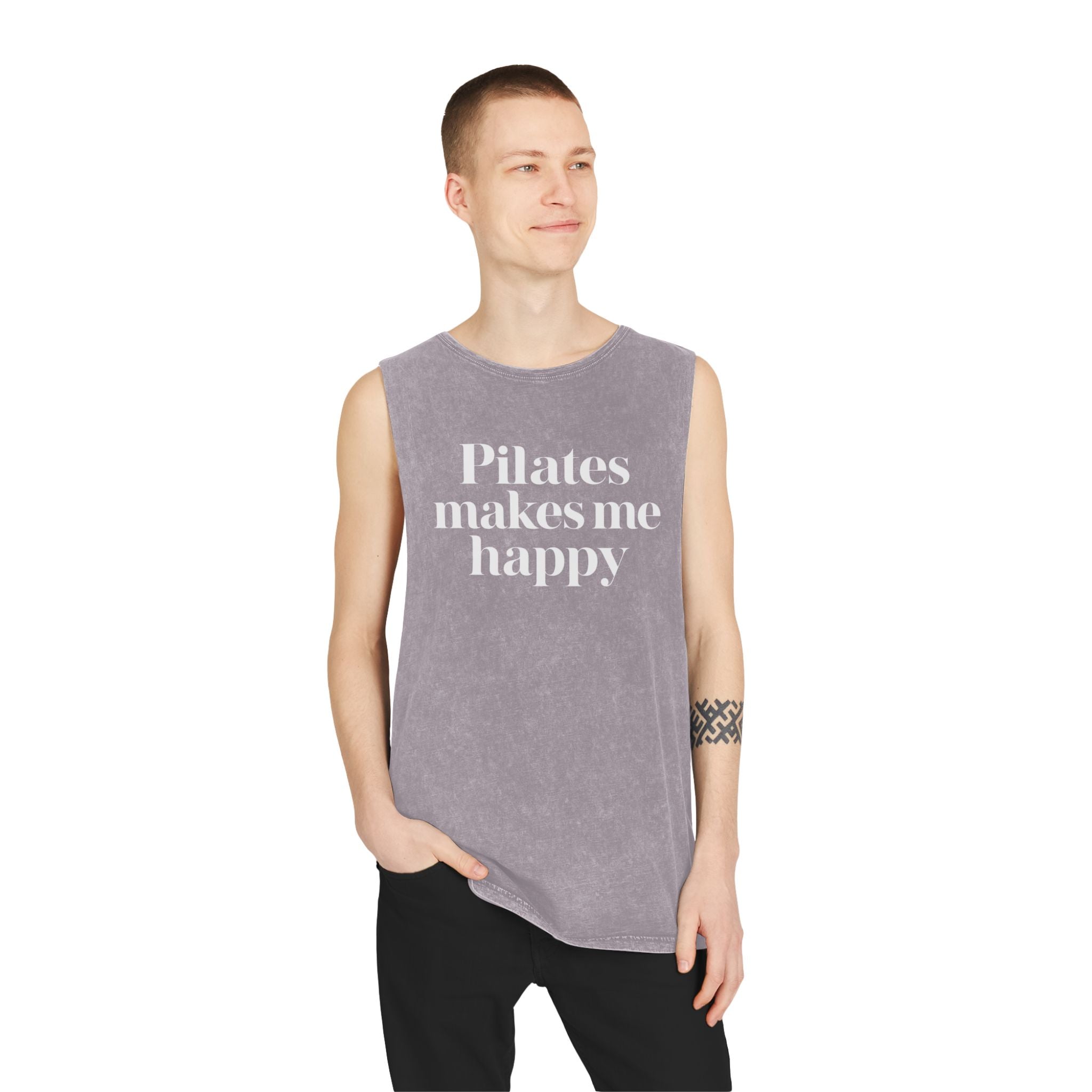 Pilates Health Club Stonewash Tank — Vintage Fitness Tank Top