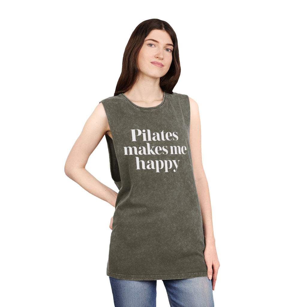 Pilates Health Club Stonewash Tank — Vintage Fitness Tank Top