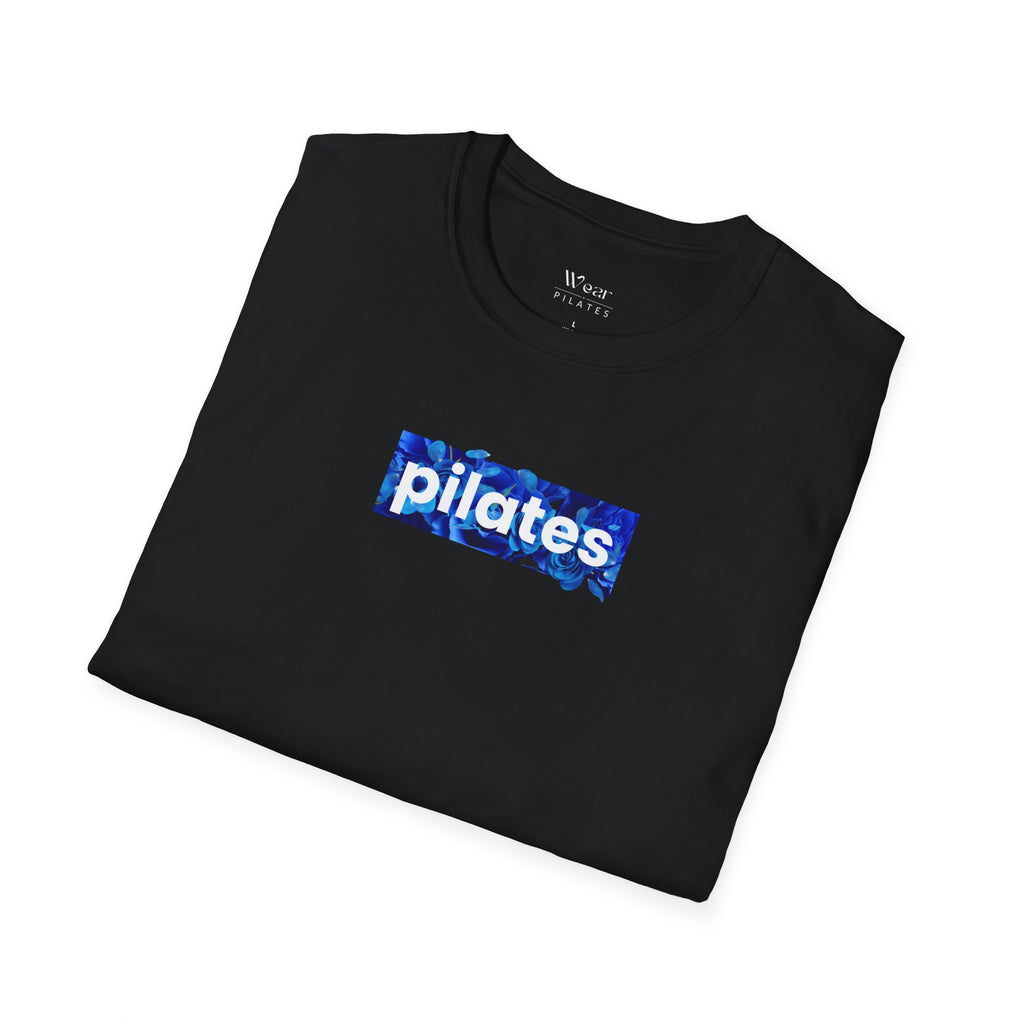 Pilates Blue Tie-Dye Box T-Shirt — Fitness Tee for Pilates Lovers