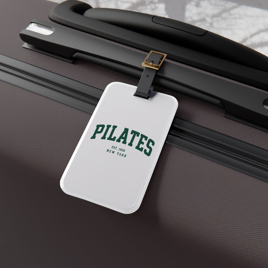 Pilates Luggage Tag — Vintage Collegiate Fitness Bag ID