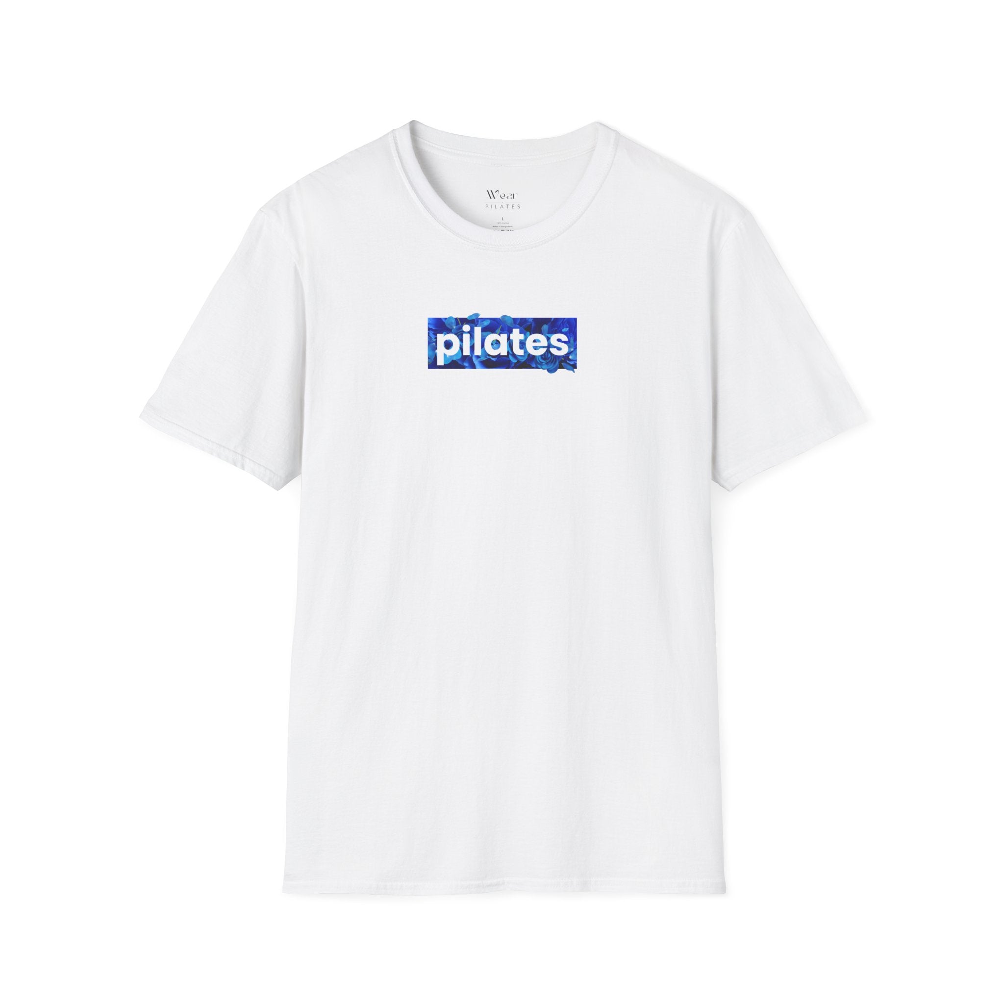 Pilates Blue Tie-Dye Box T-Shirt — Fitness Tee for Pilates Lovers