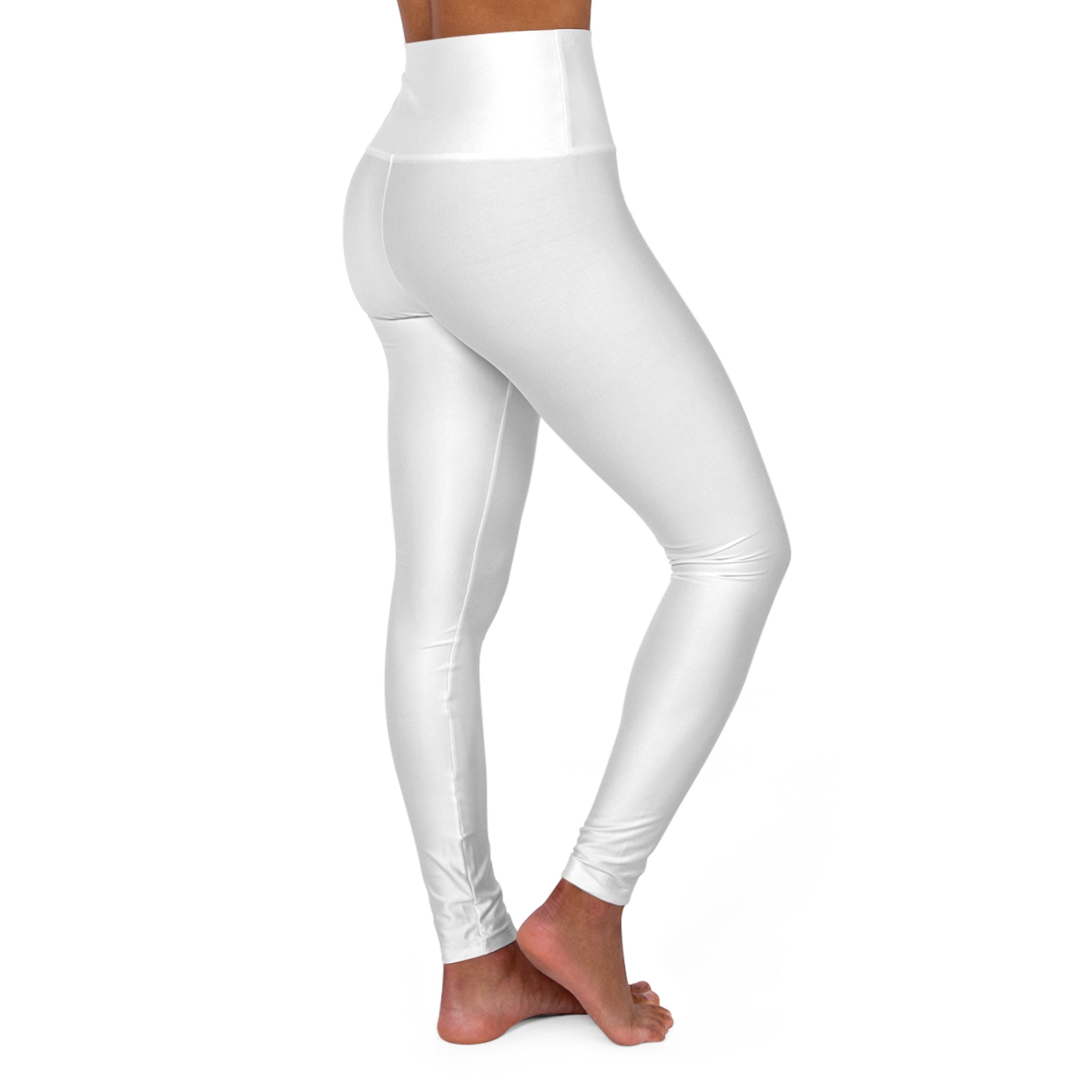 Pilates High-Waist Yoga Leggings — White AOP Activewear