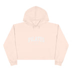 Pilates Cropped Hoodie — 'Pilates' Varsity Logo Crop Top for Fitness & Leisure