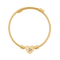 Engravable Heart Cable Cuff Bracelet — Personalized Initials Jewelry (Silver or Gold)