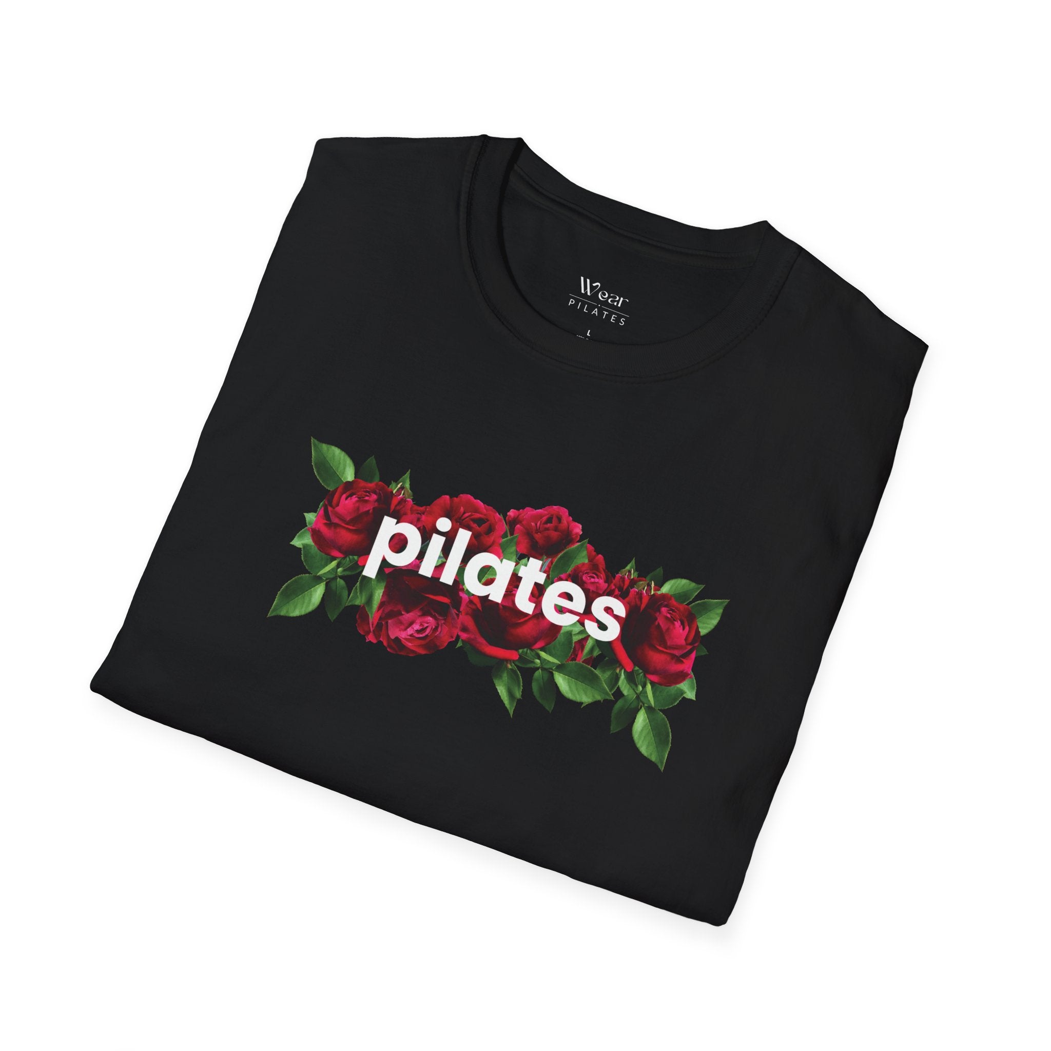 Pilates Floral T-Shirt — Roses Graphic Tee for Fitness & Wellness