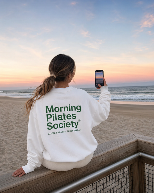 Morning Pilates Society Crewneck Sweatshirt — Align, Breathe, Flow