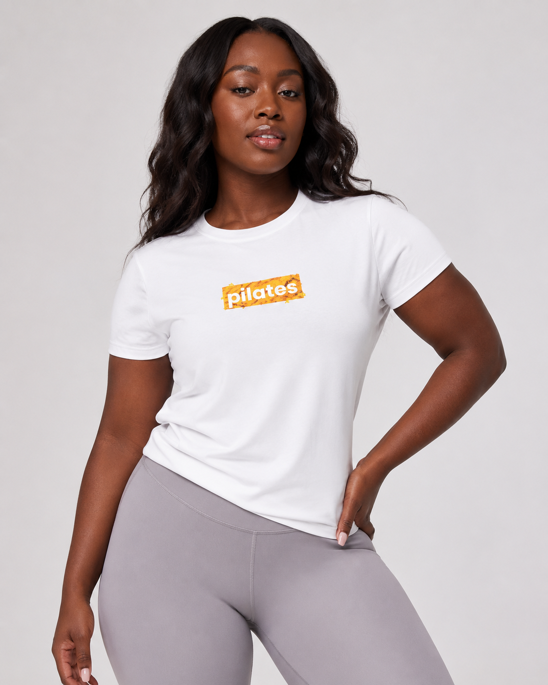 Pilates Sunshine T-Shirt — Retro Yellow Pilates Logo Tee