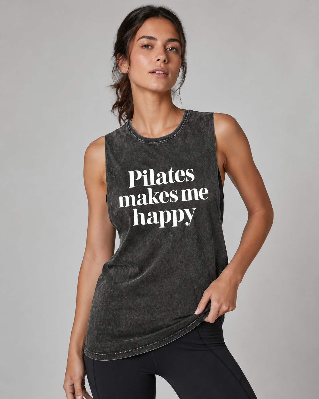 Pilates Health Club Stonewash Tank — Vintage Fitness Tank Top