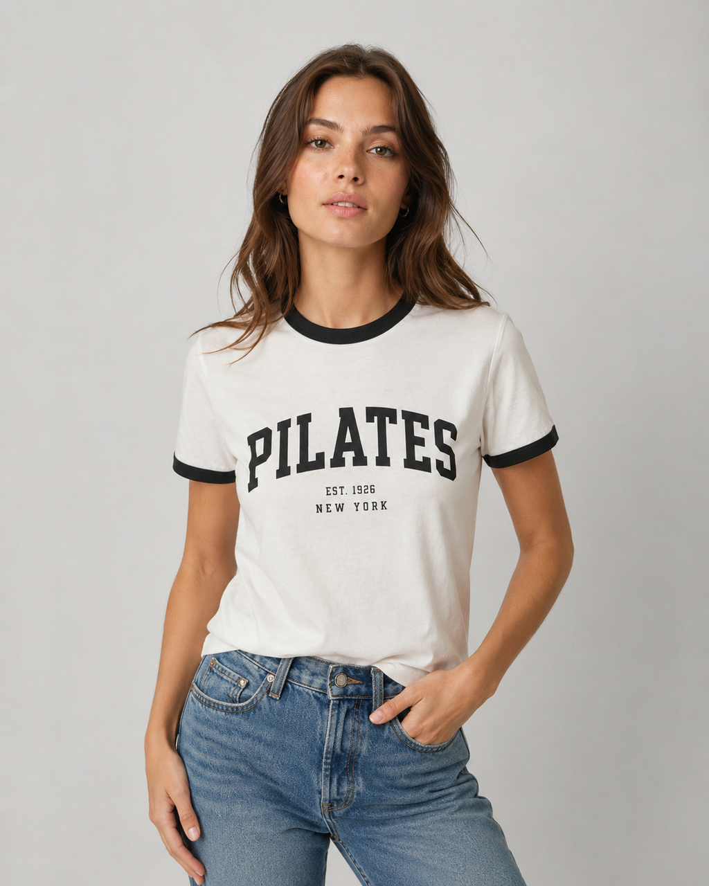 Pilates Ringer T-Shirt — Vintage Athletic Pilates Tee
