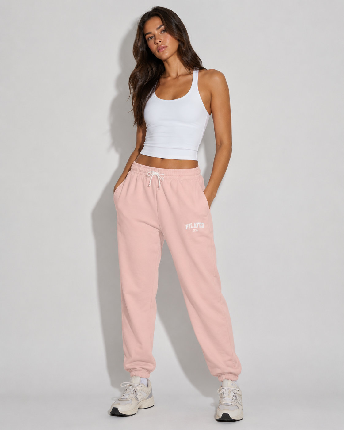 Blush Pink Garment-Dyed Fleece Sweatpants – Relaxed Unisex Joggers