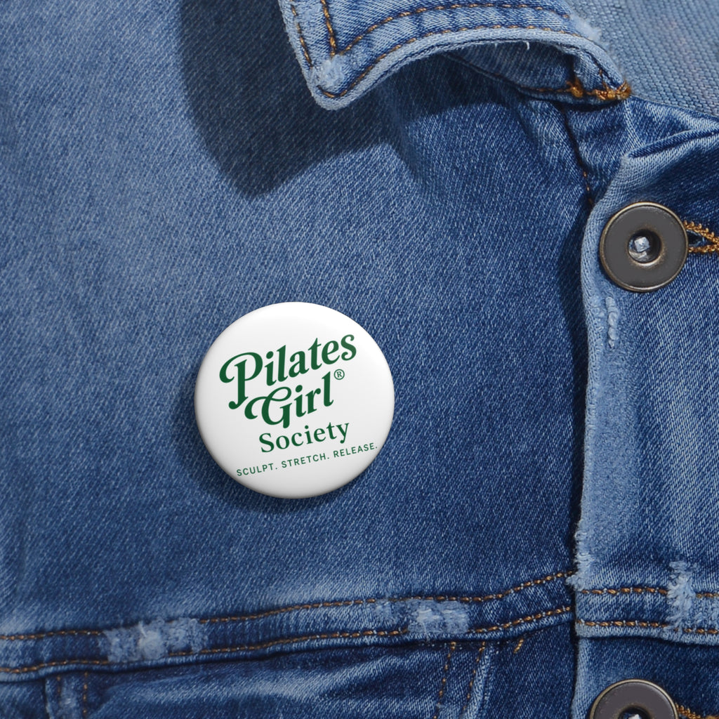 Pilates Girl Society Pin Button — 'Sculpt. Stretch. Release.' Enamel Logo Badge