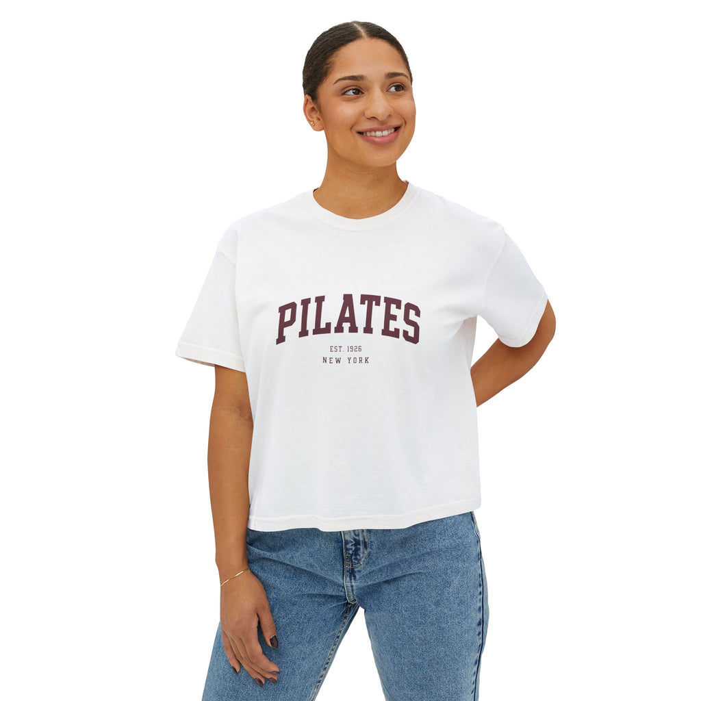 Pilates Boxy Tee — Women's Casual Pilates T-Shirt