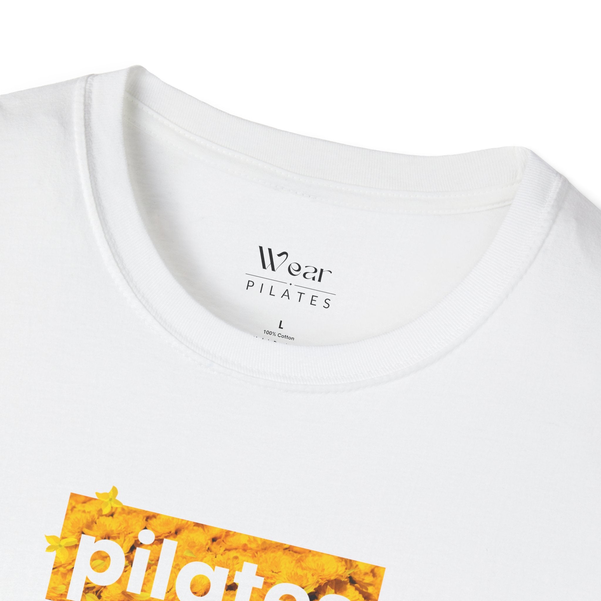 Pilates Sunshine T-Shirt — Retro Yellow Pilates Logo Tee