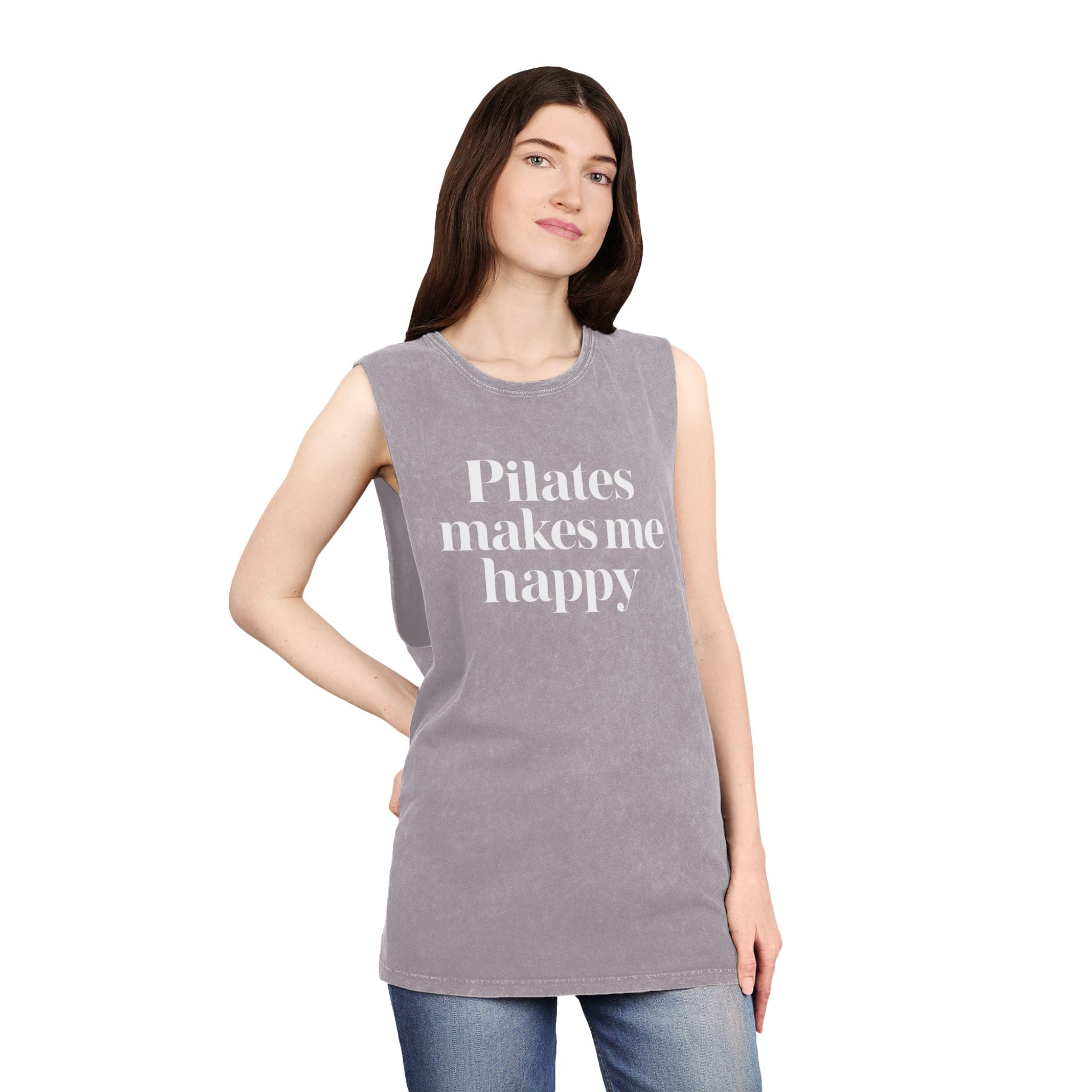 Pilates Health Club Stonewash Tank — Vintage Fitness Tank Top