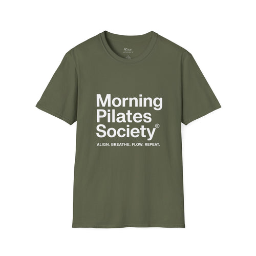 Morning Pilates Society T-Shirt — Align. Breathe. Flow. Repeat. — Women's & Men's Pilates Tee