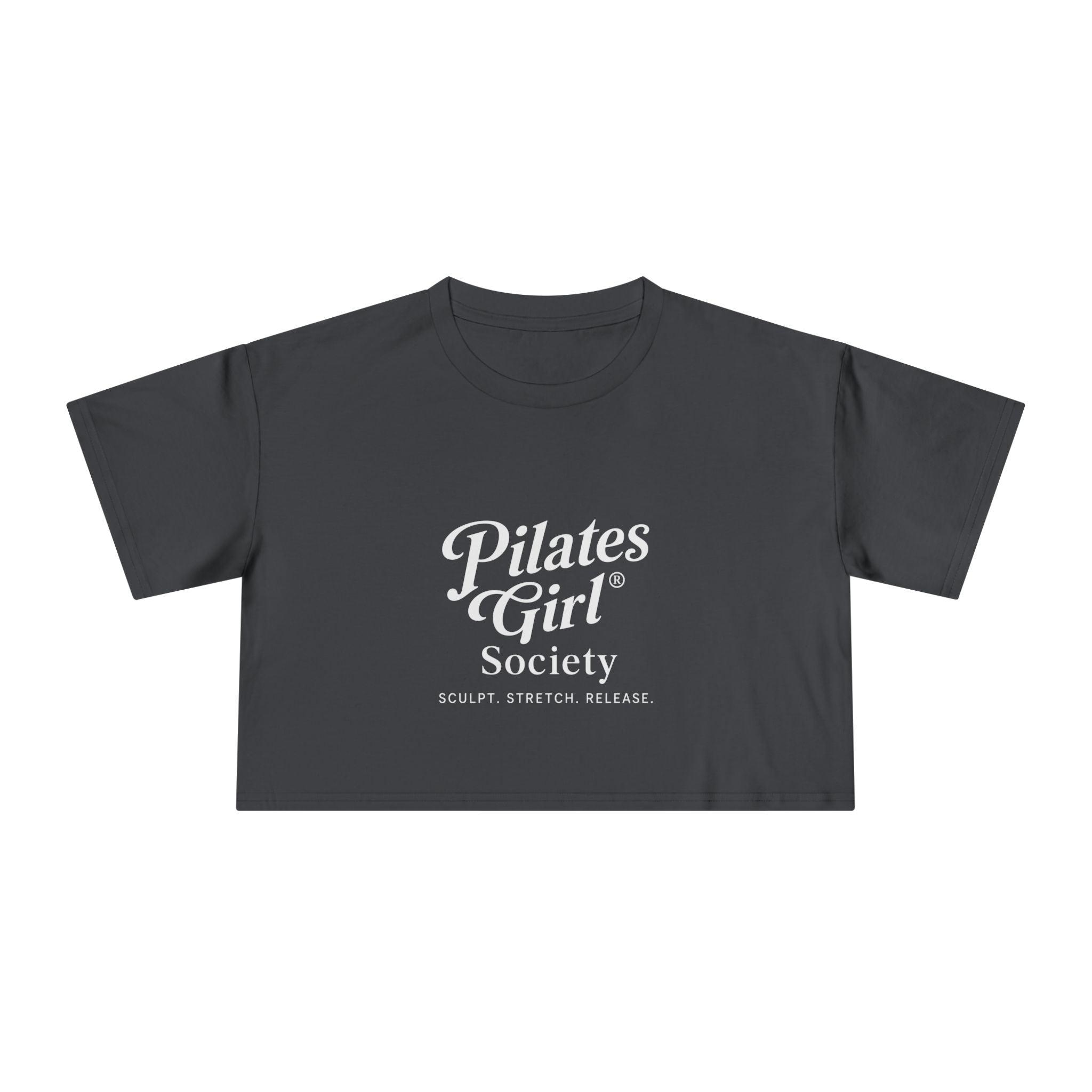 Pilates Girl Society Crop Tee – Women's Pilates Top, Fitness Lifestyle Shirt