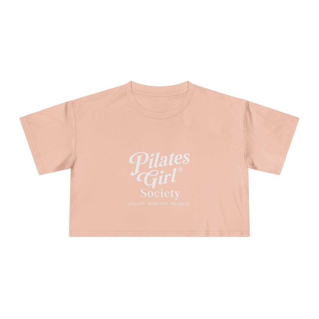 Pilates Girl Society Crop Tee – Women's Pilates Top, Fitness Lifestyle Shirt