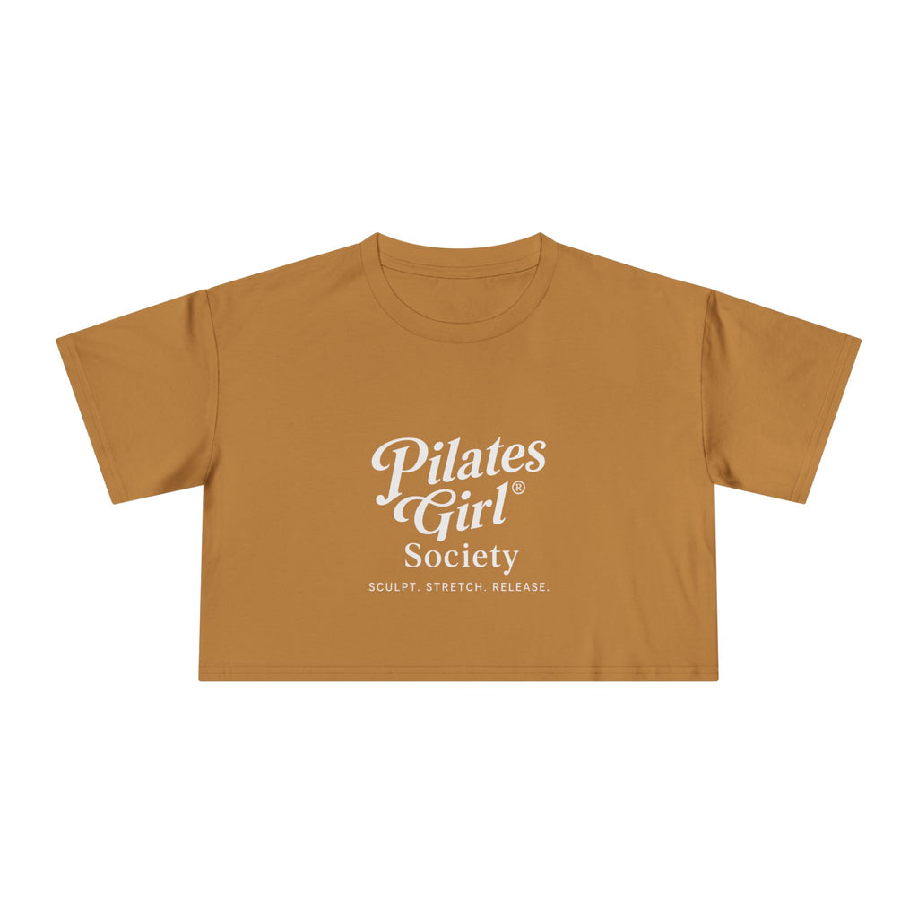 Pilates Girl Society Crop Tee – Women's Pilates Top, Fitness Lifestyle Shirt
