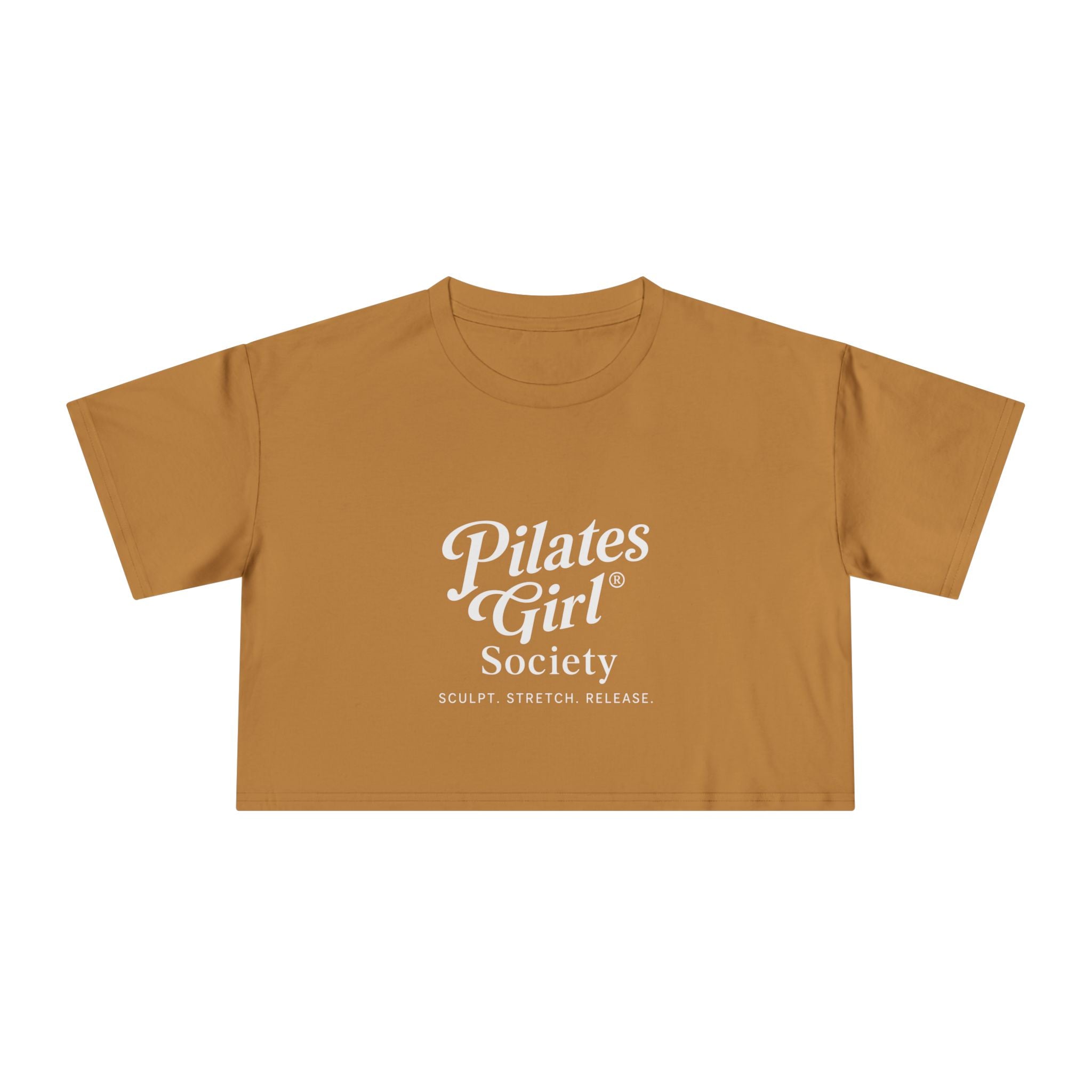 Pilates Girl Society Crop Tee – Women's Pilates Top, Fitness Lifestyle Shirt