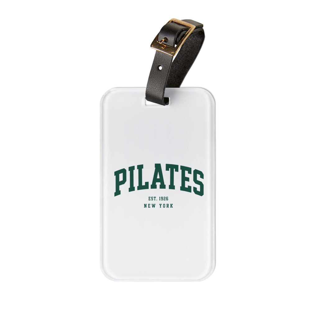 Pilates Luggage Tag — Vintage Collegiate Fitness Bag ID