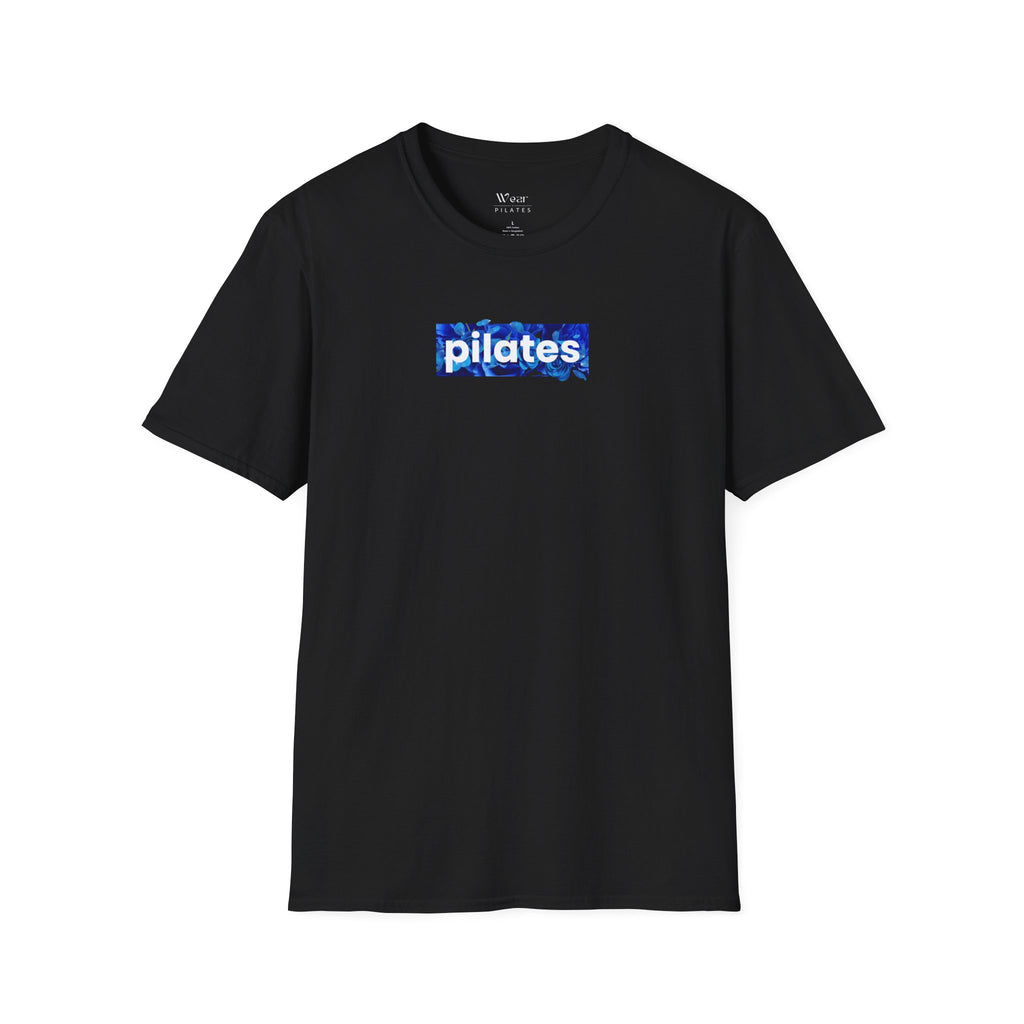 Pilates Blue Tie-Dye Box T-Shirt — Fitness Tee for Pilates Lovers