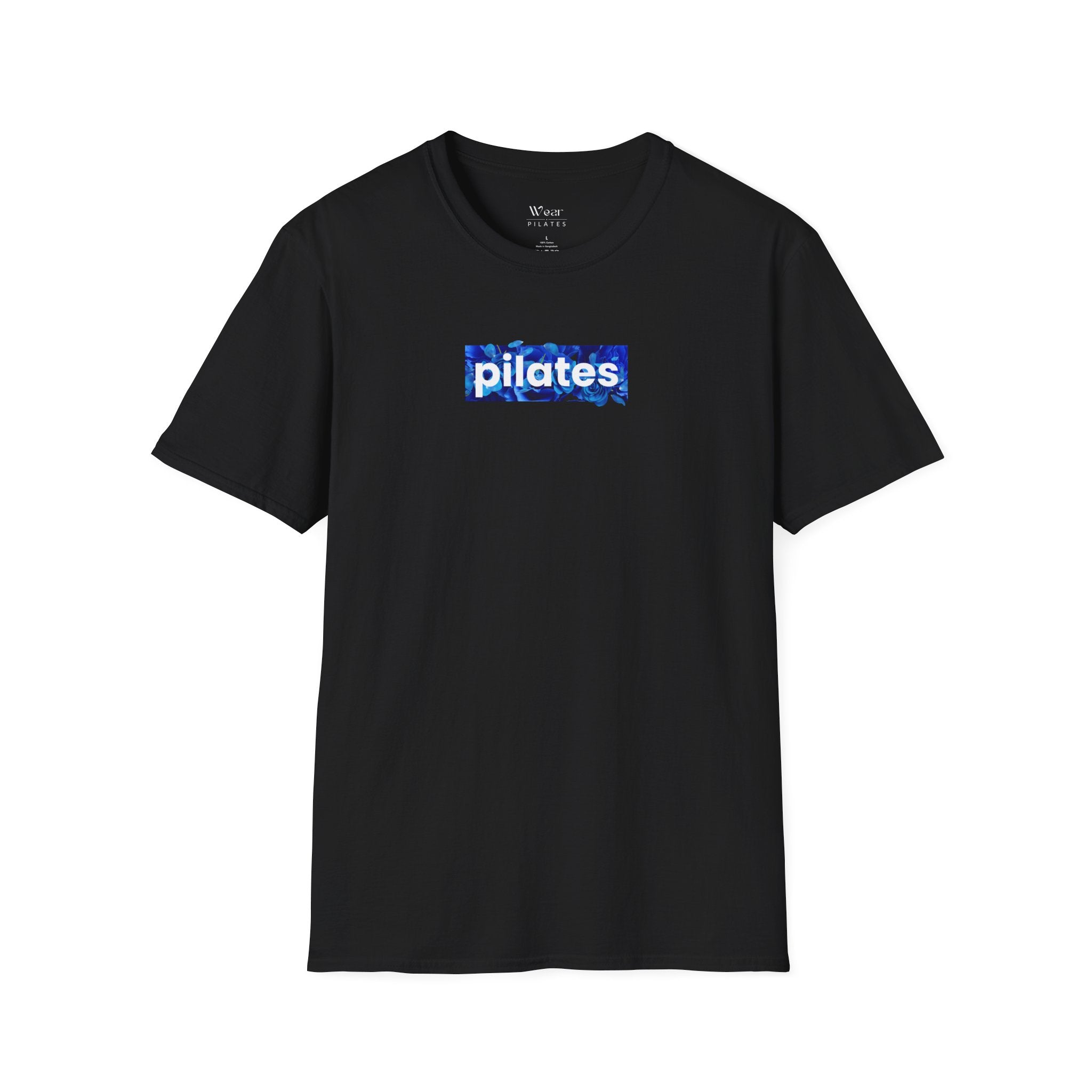 Pilates Blue Tie-Dye Box T-Shirt — Fitness Tee for Pilates Lovers