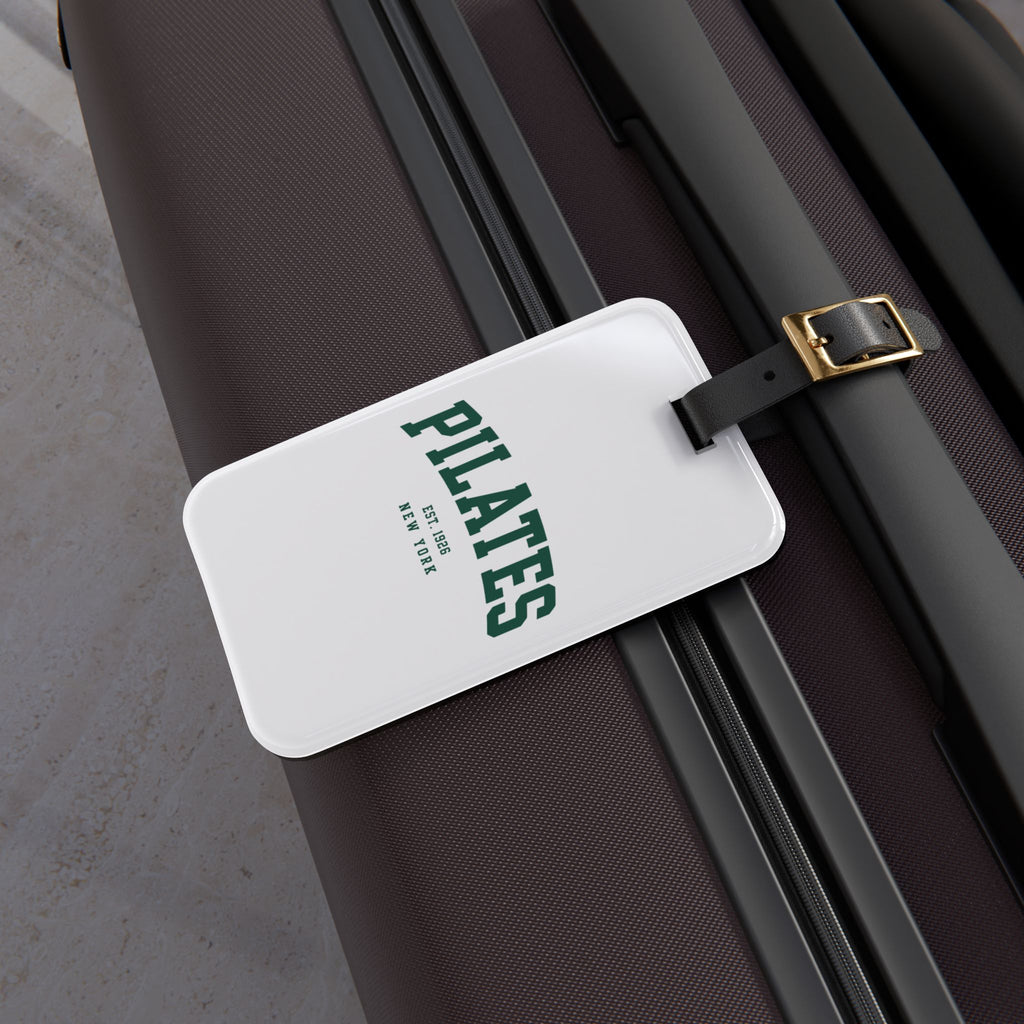 Pilates Luggage Tag — Vintage Collegiate Fitness Bag ID