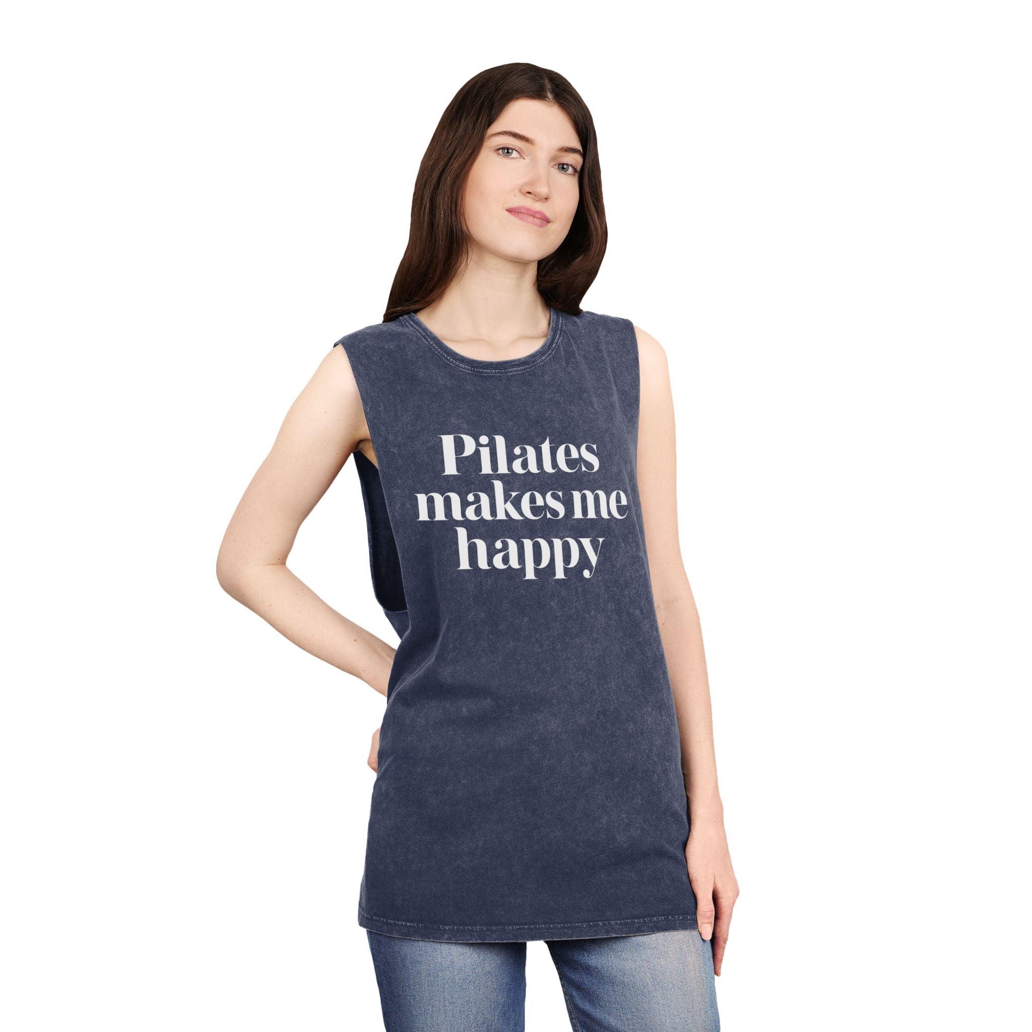 Pilates Health Club Stonewash Tank — Vintage Fitness Tank Top