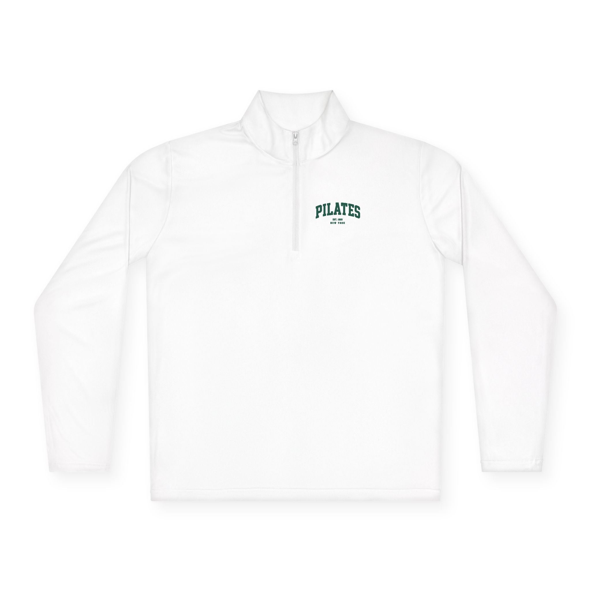 Pilates Quarter-Zip Pullover — Embroidered Fitness Pullover