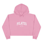 Pilates Cropped Hoodie — 'Pilates' Varsity Logo Crop Top for Fitness & Leisure