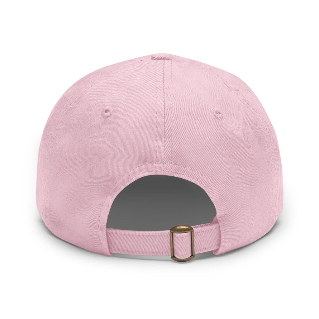 Pilates Health Club Leather Patch Dad Hat — Pink Fitness Baseball Cap