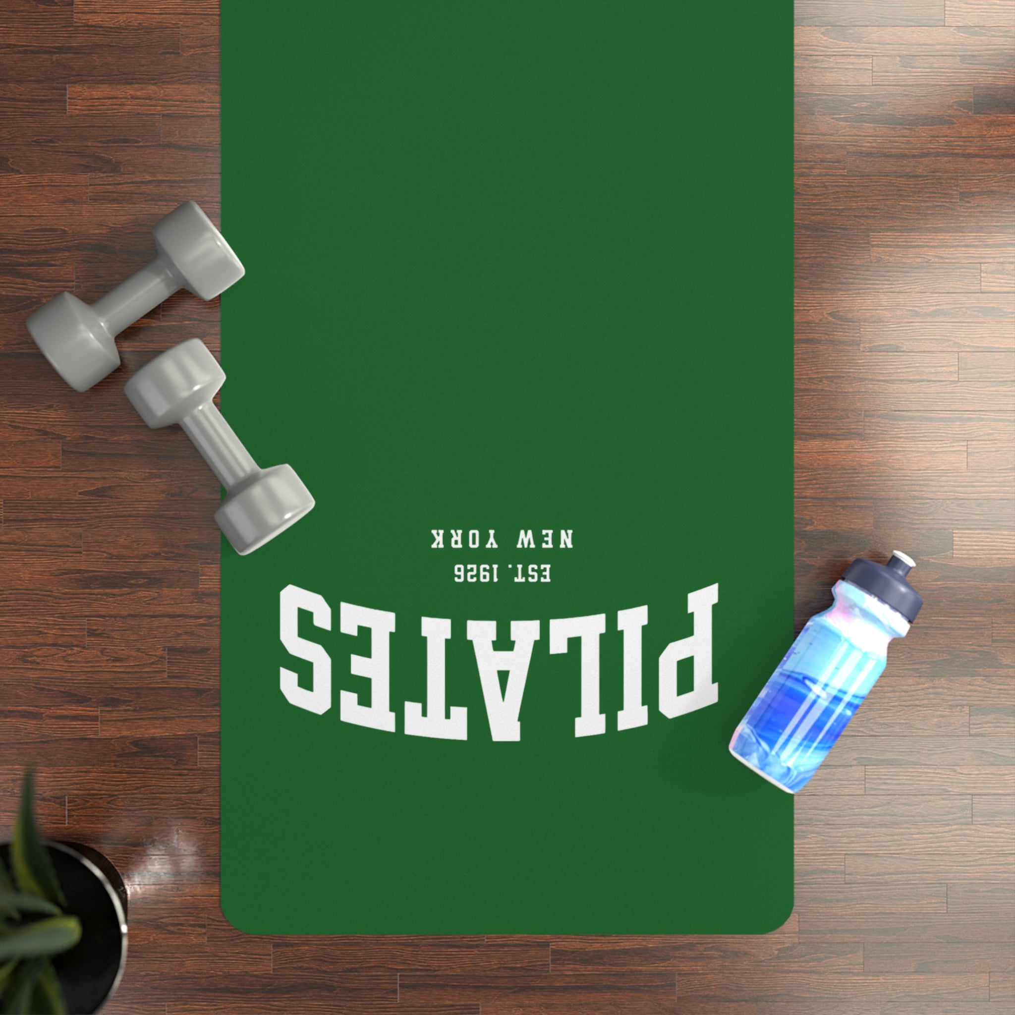 Pilates Rubber Yoga Mat — Non‑Slip Green Exercise Mat