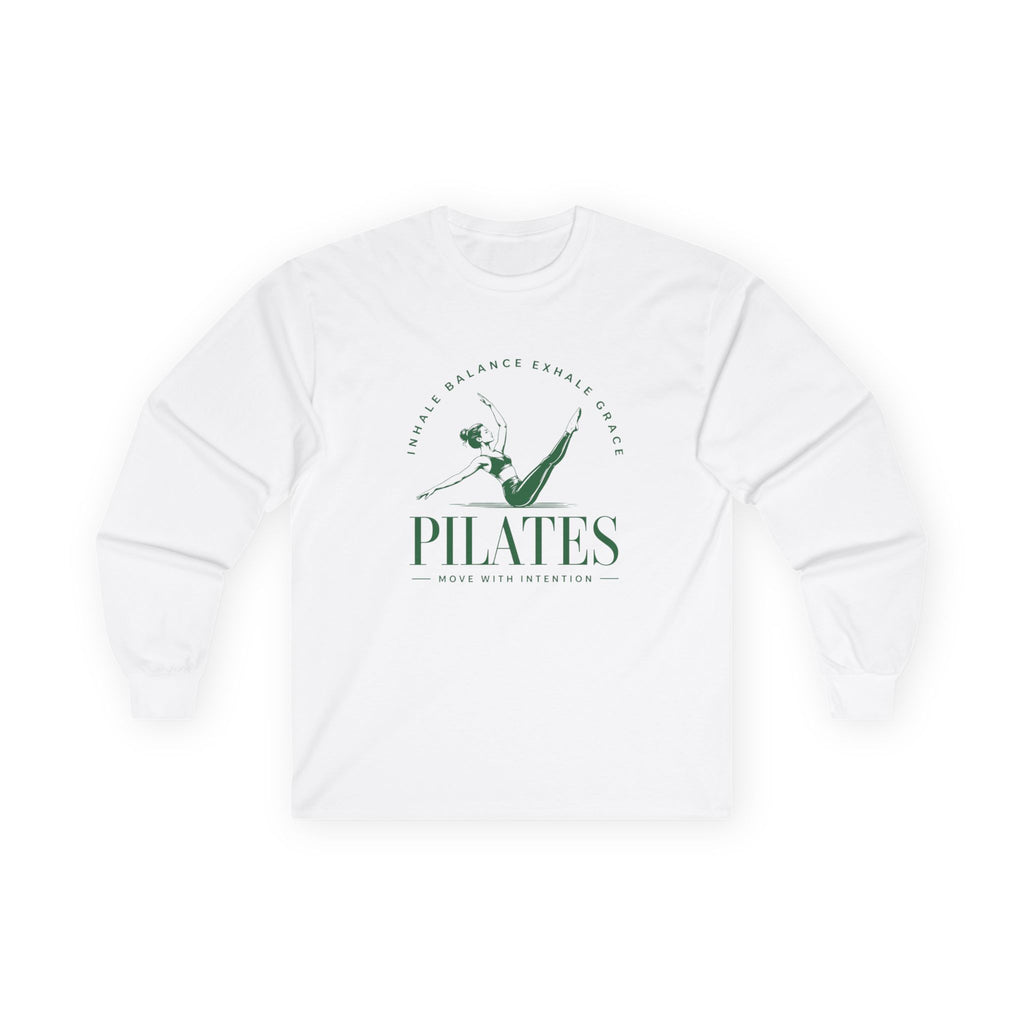 Pilates Floral Long Sleeve Tee — 'Pilates' Studio Wellness Top