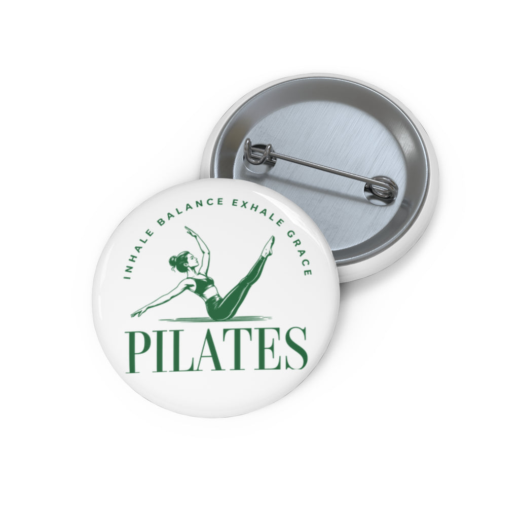 Pilates Pin Button – "Inhale Balance Exhale Grace" Fitness Badge