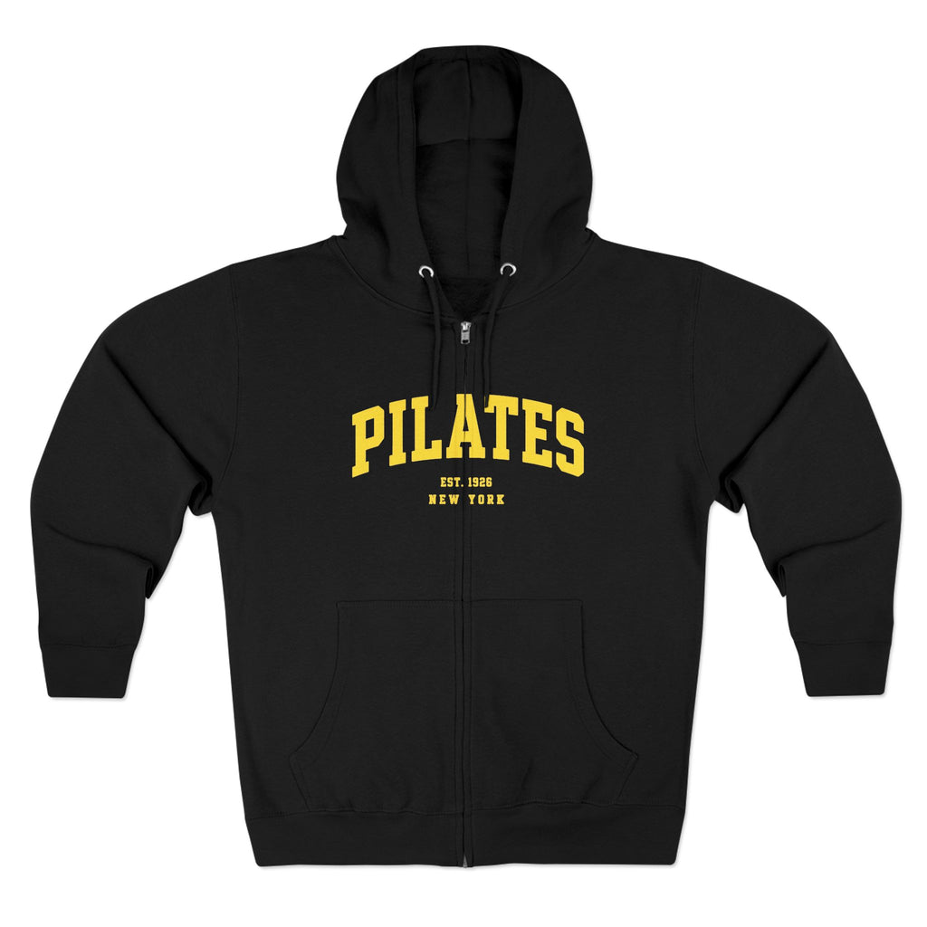 Pilates Zip Hoodie — Vintage College Style Pilates Sweatshirt