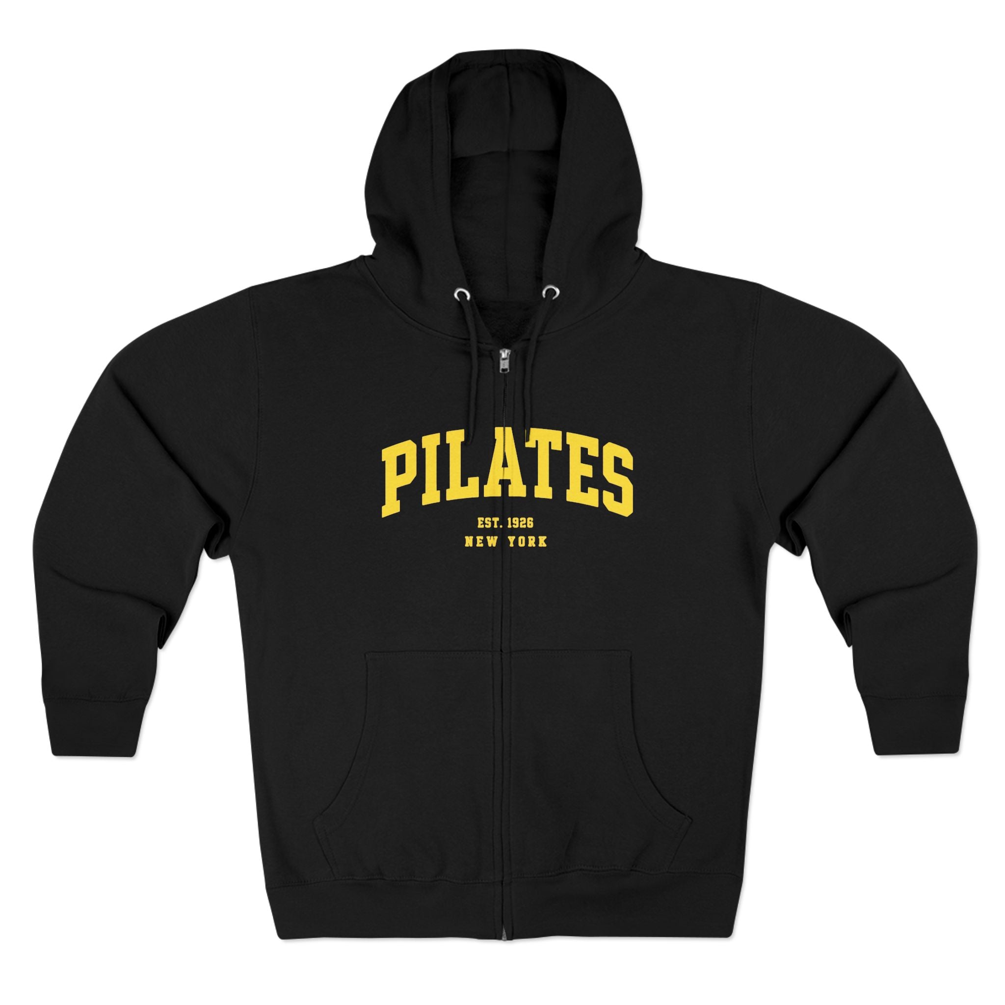 Pilates Zip Hoodie — Vintage College Style Pilates Sweatshirt