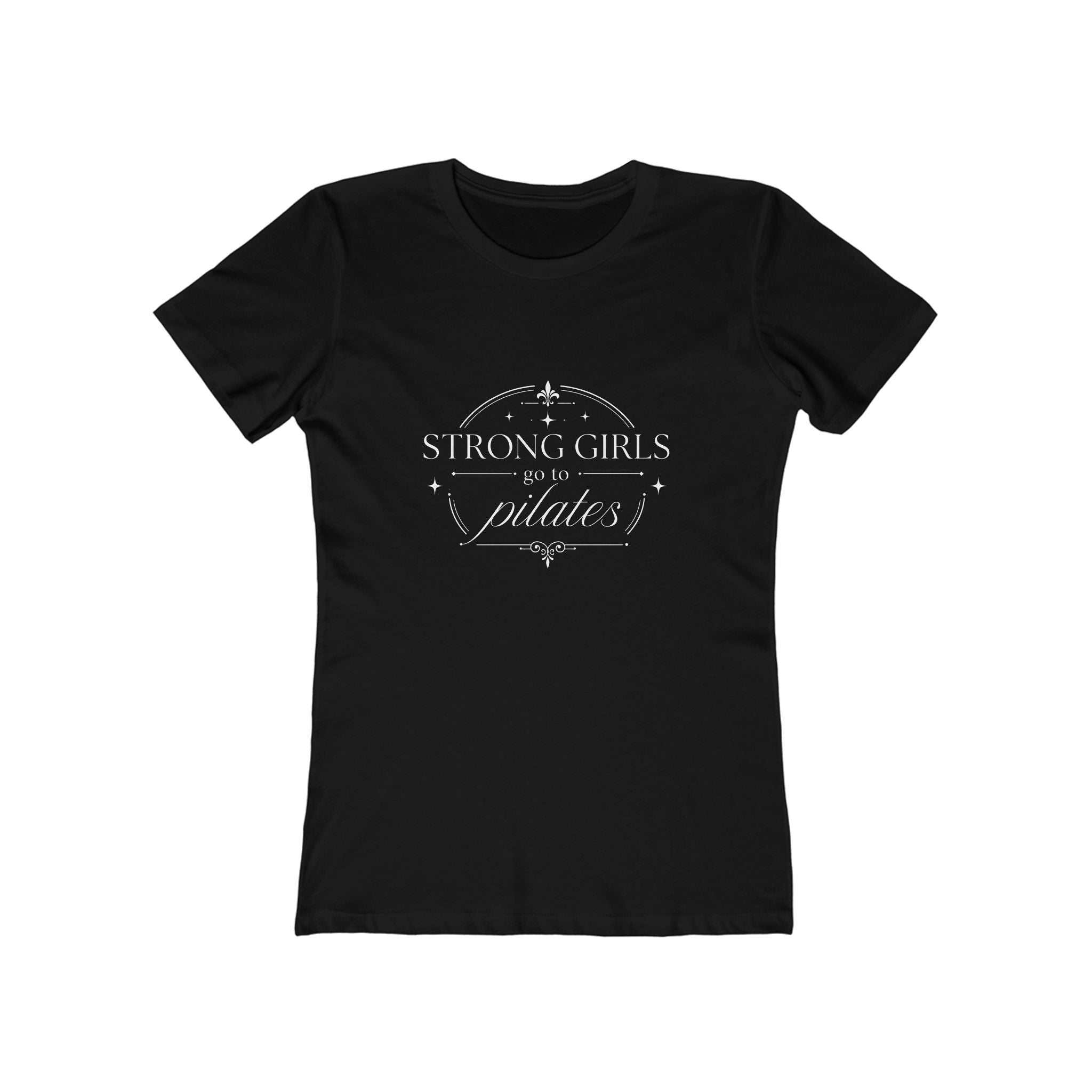 Pilates Tee — "Strong Girls Go to Pilates" Boyfriend-Style Women’s T-Shirt